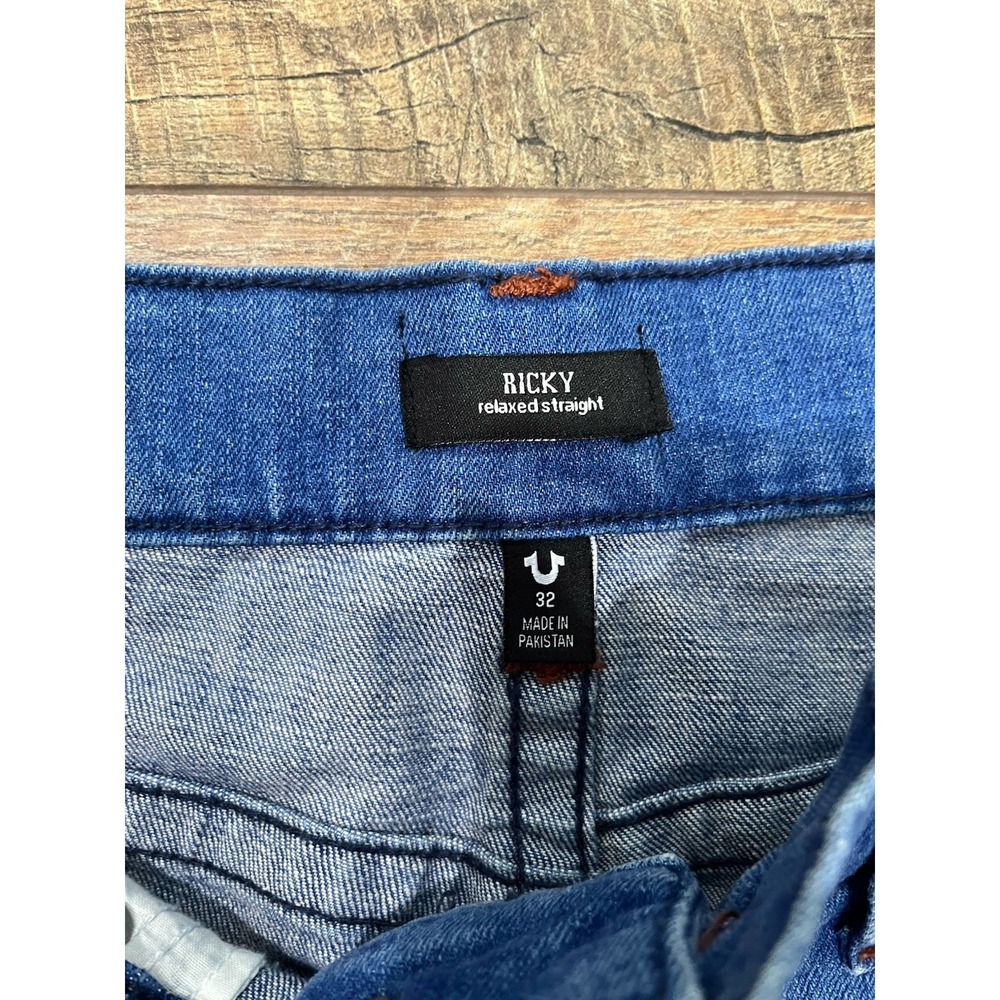 NWOT True Religion Ricky Relaxed Straight Blue Jeans 32 *Never Worn Bought New* - Picture 5 of 5